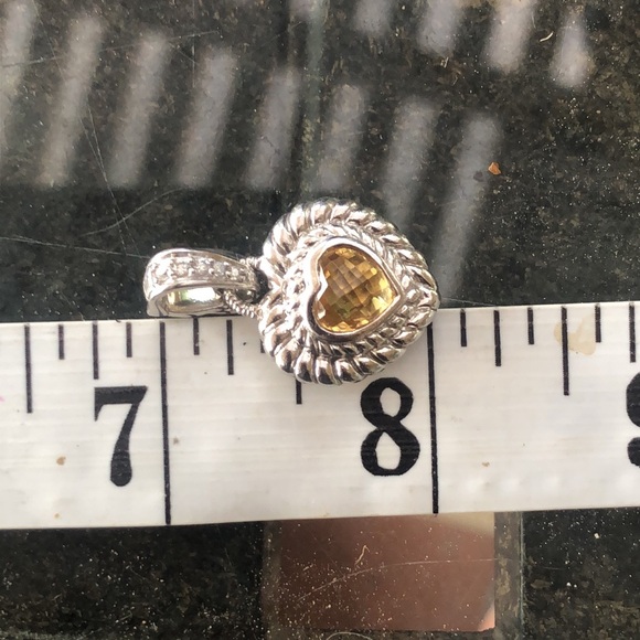 Judith Ripka Citrine & Diamonique CZ Heart Pendant Enhancer - Picture 7 of 8
